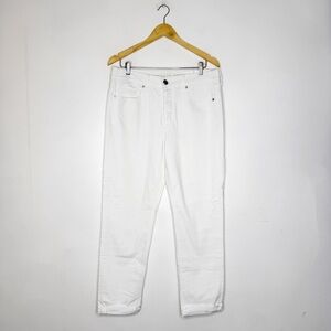 American Eagle White Denim Jeans Tomgirl Stretch Size 10 Long AE Relaxed Tall
